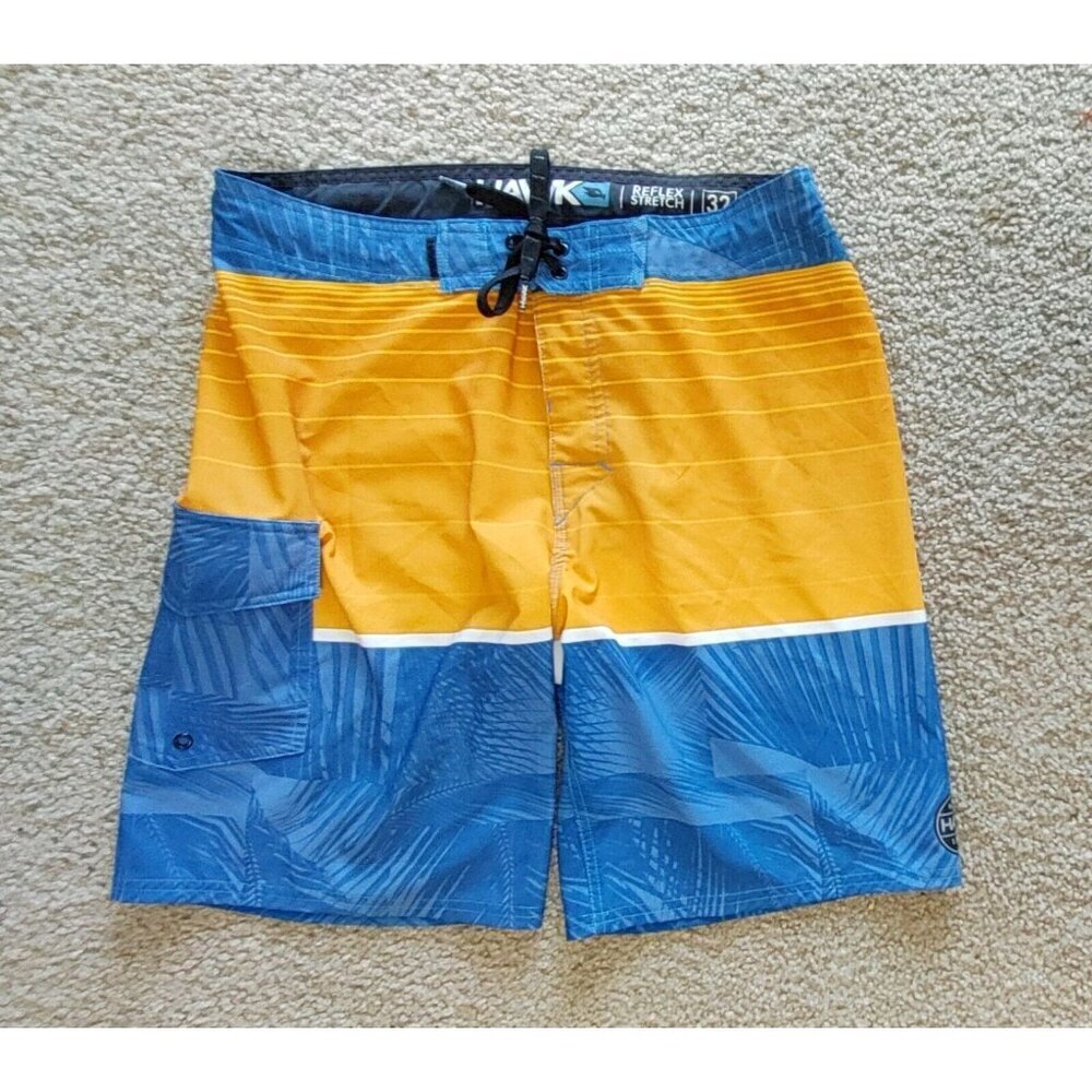 Tony Hawk Mens Board Shorts Size  32 Reflex Stretch Polyester Blend Swim Shorts